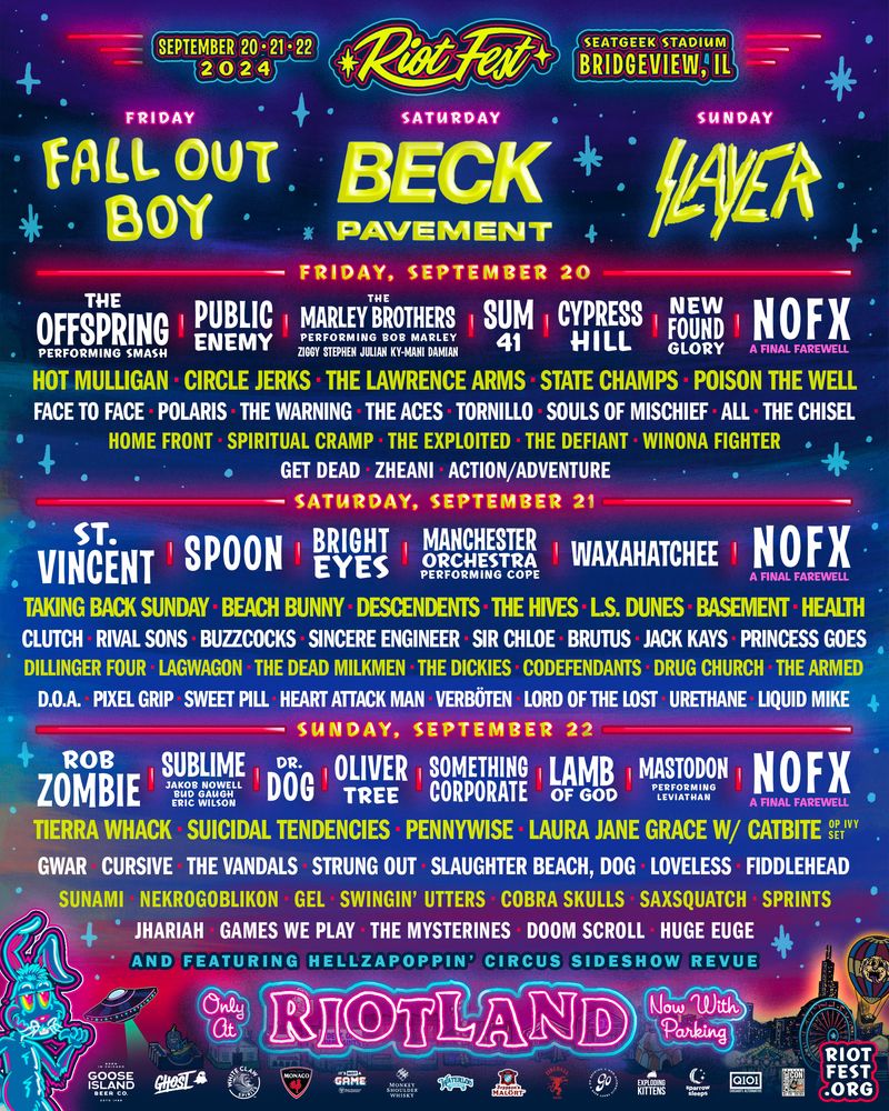 Riot Fest 2024 Ad Sheet