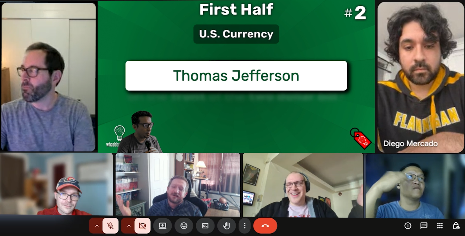 Team playing virtual Trivia
